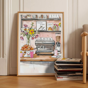 Parijs Broodje Croissant Afdruk Keuken Breakfast P Poster