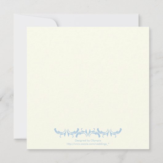 Parijs bruiloft blauw Eiffeltoren ivoor uitnodigin Kaart (Achterkant)