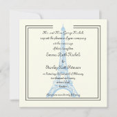 Parijs bruiloft blauw Eiffeltoren ivoor uitnodigin Kaart (Voorkant)