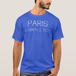 Parijs coördinaten 2 t-shirt