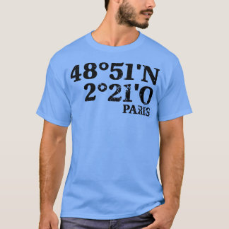 Parijs coördinaten t-shirt