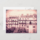 Parijs-daken in roze briefkaart (Voorkant / Achterkant)
