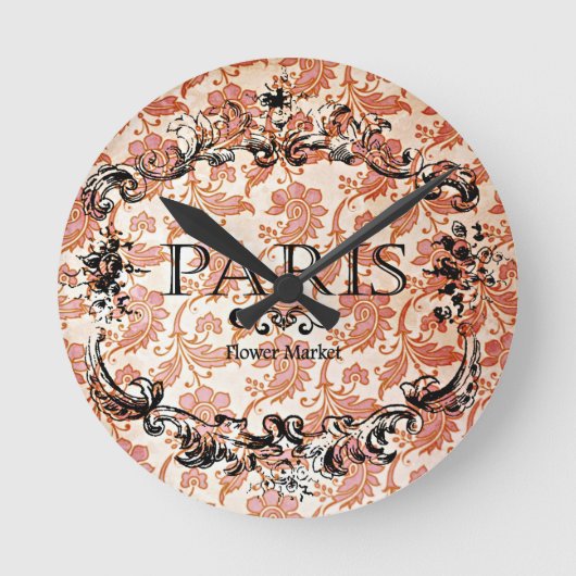  Parijs Damask Ronde Klok (Voorkant)