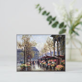 Parijs, de Bloemmarkt van La Madeleine Briefkaart (Staand voorkant)