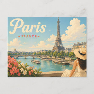Parijs - De dame met de hoed Reisansichtkaart  Briefkaart