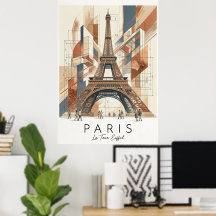 Parijs De Eiffeltoren – Architecturale Kunstposter