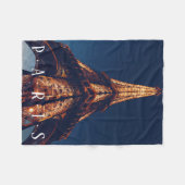 Parijs, de Eiffeltoren 's nachts Fleece Deken (Voorkant (Horizontaal))