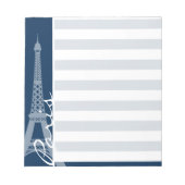 Parijs; donkere middernacht blauwe horizontale str notitieblok (Voorkant)