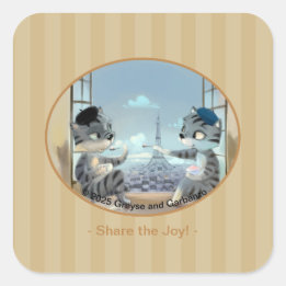 Parijs door Dag Classic Square Stickers - Joy