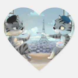 Parijs door Day Heart Stickers