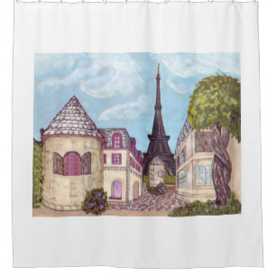 Parijs Eiffel geïnspireerd landschapsgordijn Douchegordijn