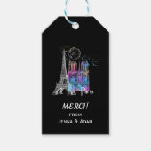 Parijs Eiffel Notre Dame Rainbow Bedankt Cadeau La Cadeaulabel (Voorkant)