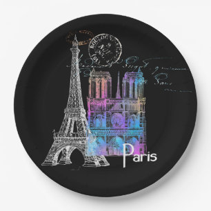 Parijs Eiffel Notre Dame Rainbow Frans Papier Bord