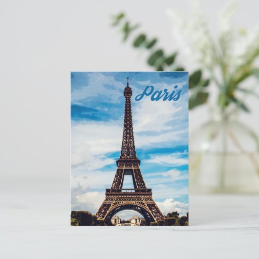 Parijs, Eiffel Tower, Frankrijk Briefkaart (Staand voorkant)