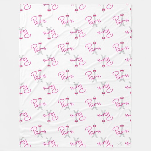 Parijs, Eiffel Tower met roze Bow Fleece Deken (Voorkant)