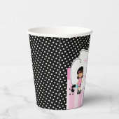 Parijs Eiffeltoren Afro-Amerikaans meisje Papieren Bekers (Rechts)