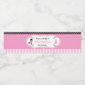 Parijs Eiffeltoren Afro-Amerikaans meisje Waterfles Etiket (Enkel label)