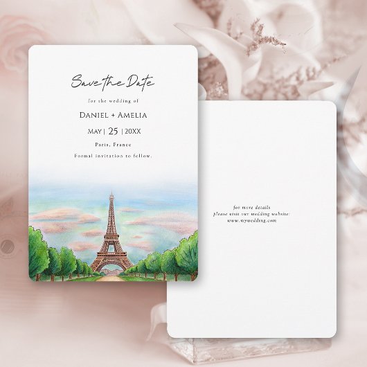 Parijs Eiffeltoren Bestemming Huwelijk Save The Date