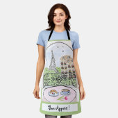 Parijs Eiffeltoren Bon Appetit Schort (Gedragen)