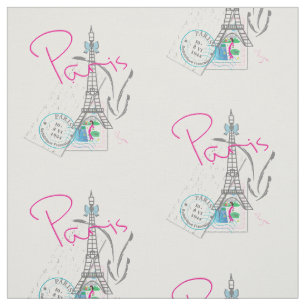 Parijs, Eiffeltoren, brief, postzegelpatroon, Stof