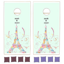 Parijs Eiffeltoren bruiloft spel Cornhole Set