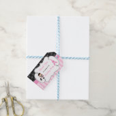 Parijs Eiffeltoren Brunette Meisje Cadeaulabel (Met Touw)