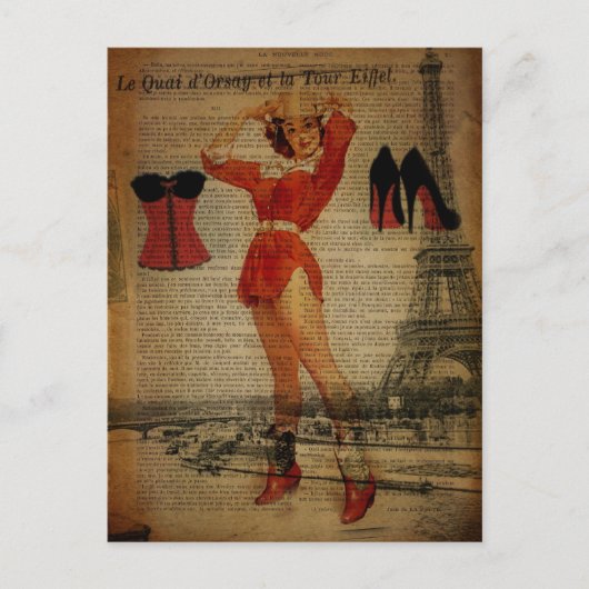 Parijs Eiffeltoren Corset Lingerie Party Briefkaart (Voorkant)