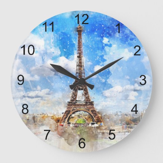 Parijs Eiffeltoren Design Klok (Voorkant)