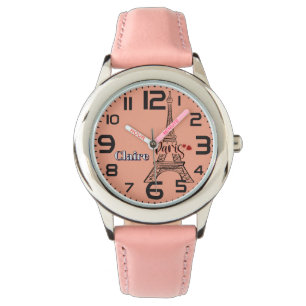 Parijs Eiffeltoren liefde hart Horloge