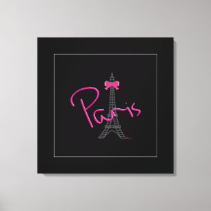 Parijs, Eiffeltoren met boegmoderne Canvas Afdruk