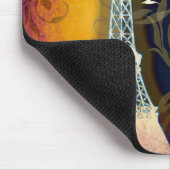 Parijs Eiffeltoren vogel wervelende kunst mousepad Muismat (Hoek)