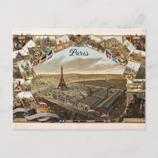 Parijs Eiffeltower Briefkaart (Voorkant)