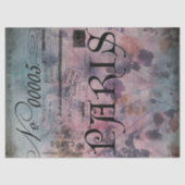 Parijs Elegant Typografie Floral ontkoppeling Tissuepapier (Voorkant)