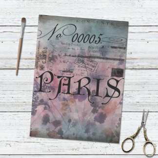 Parijs  Elegant Typografie Floral ontkoppeling Tissuepapier