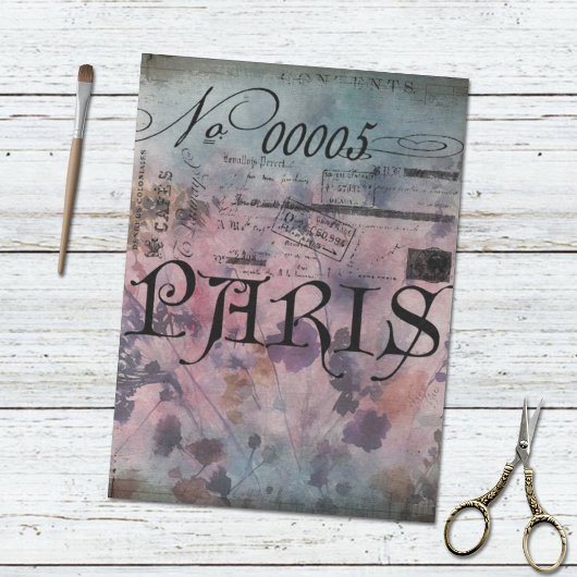 Parijs Elegant Typografie Floral ontkoppeling Tissuepapier
