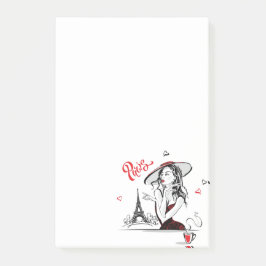 Parijs en koffie, rood post-it® notes