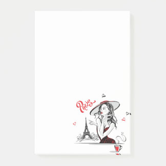 Parijs en koffie, rood post-it® notes