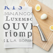 Parijs en zijn mijlpalen theedoek (Quarter Fold)