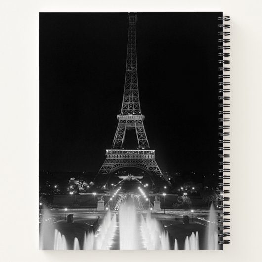 Parijs Fontains Tower Eiffel night Dart Boa Notitieboek (Achterkant)