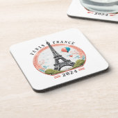 Parijs Frankrijk 2024 Beverage Coasters, Eiffeltor Bier Onderzetter (Linkerzijde)