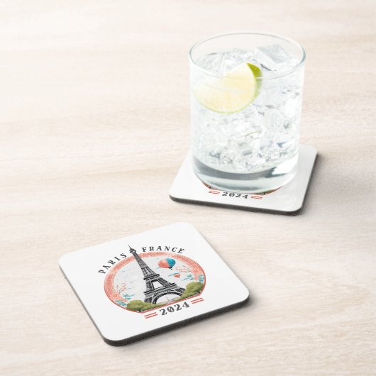 Parijs Frankrijk 2024 Beverage Coasters, Eiffeltor Bier Onderzetter (Rechterzijde)