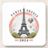Parijs Frankrijk 2024 Beverage Coasters, Eiffeltor Bier Onderzetter (Voorkant)