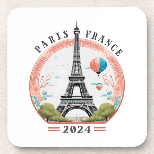 Parijs Frankrijk 2024 Beverage Coasters, Eiffeltor Bier Onderzetter (Voorkant)