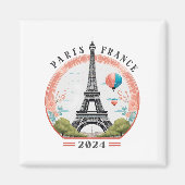 Parijs Frankrijk 2024 fleece dekens, Eiffeltoren Magneet (Voorkant)