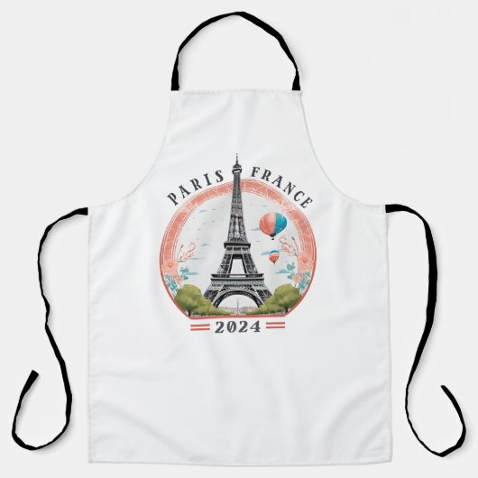 Parijs Frankrijk 2024 Schorten, Eiffeltoren Schort (Voorkant)