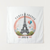 Parijs Frankrijk 2024 Tapestrys, Eiffeltoren Wandkleed (Voorkant)