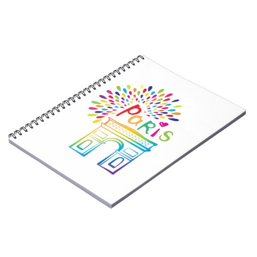 Parijs Frankrijk | Arc de Triomphe | Neon Design Notitieboek (Linkerzijde)