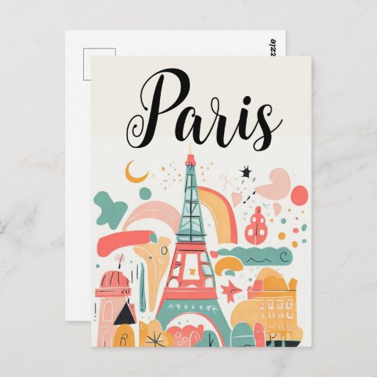 Parijs Frankrijk Briefkaart (Voorkant / Achterkant)