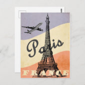 Parijs Frankrijk Briefkaart voor boottower (Voorkant / Achterkant)