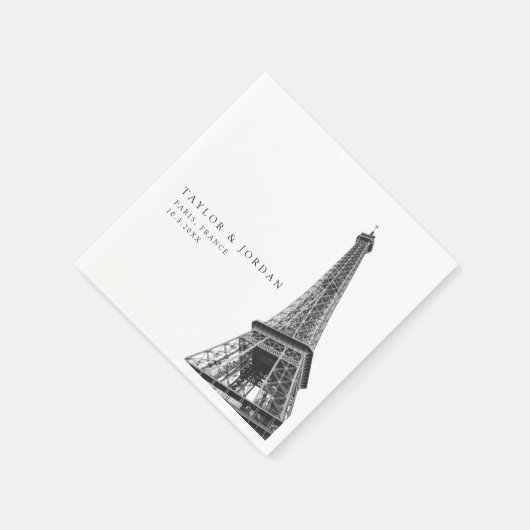 Parijs Frankrijk Bruiloft Eiffeltoren Papier Serve Servet (Hoek)